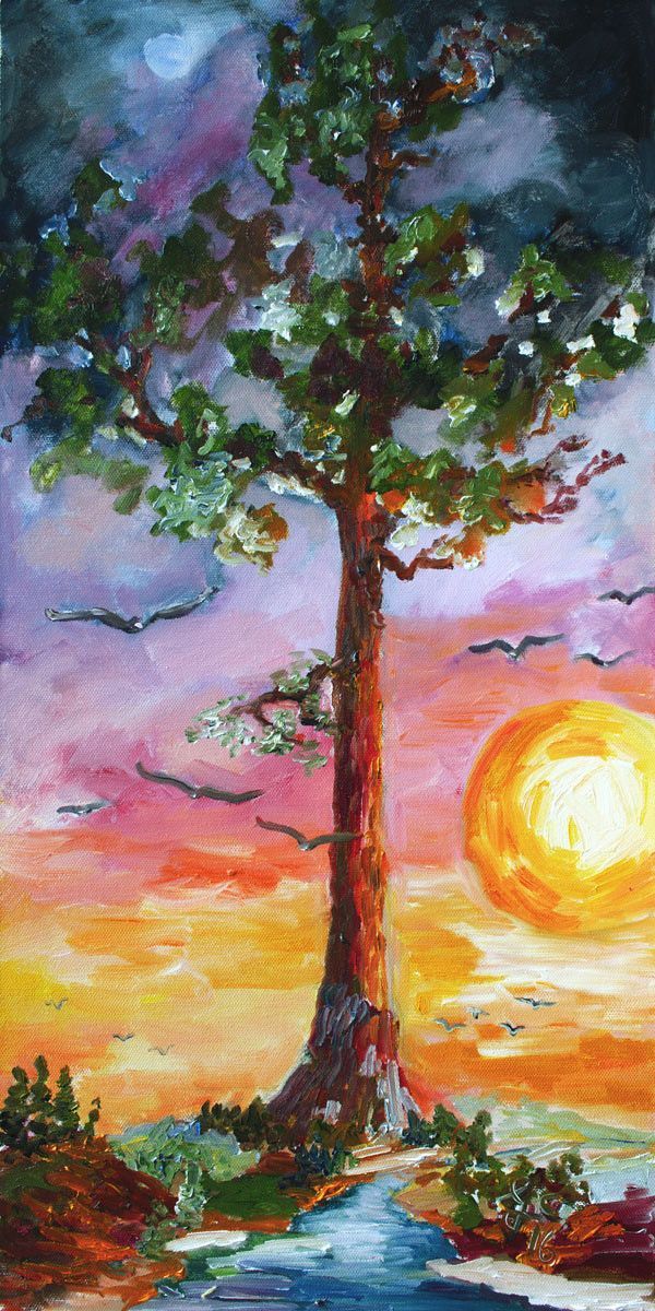 600x1200 Wyoming Devils Tower National Park Giant Tree Monument Oil - Devils Tower Painting