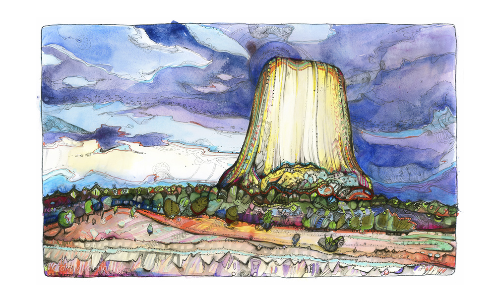 1000x615 Devils Tower (Artist Proof) Muderlak Art - Devils Tower Painting