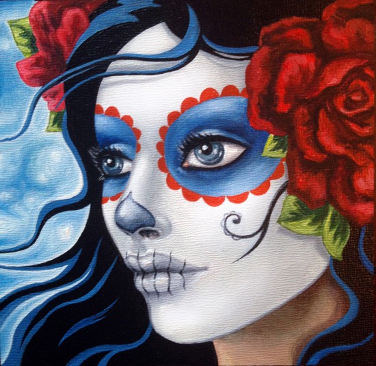 550x535 De Los Muertos Artist Andrea - Dia De Los Muertos Painting