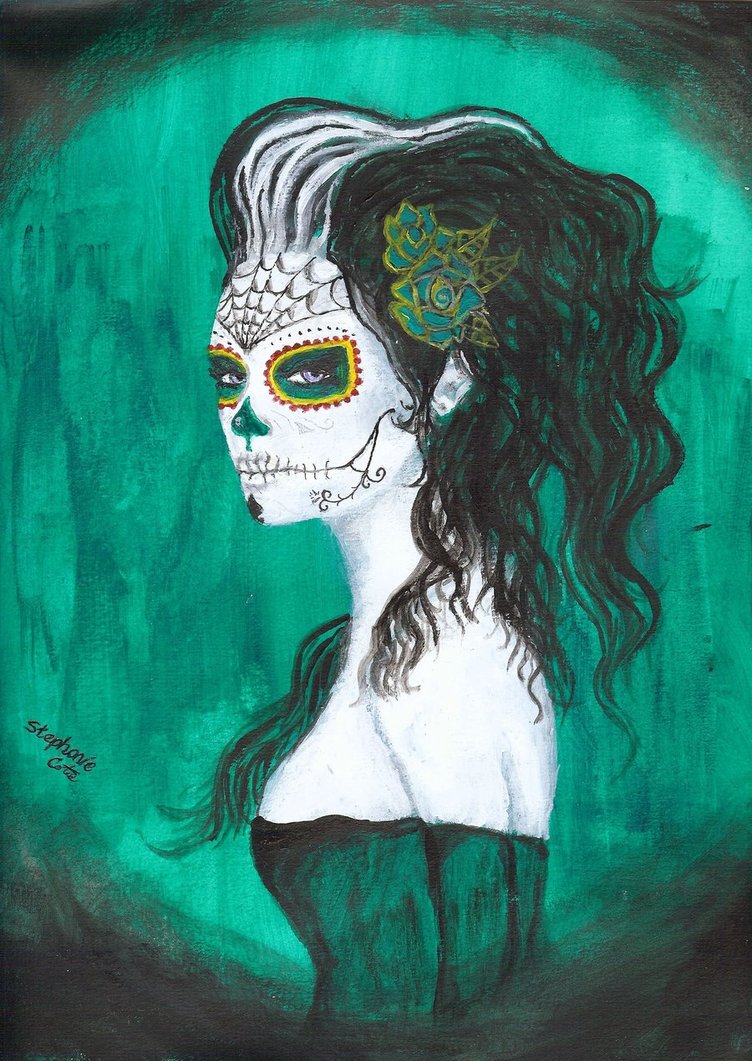 752x1061 El Dia De Los Muertos By Stephanie Sevenfold - Dia De Los Muertos Painting