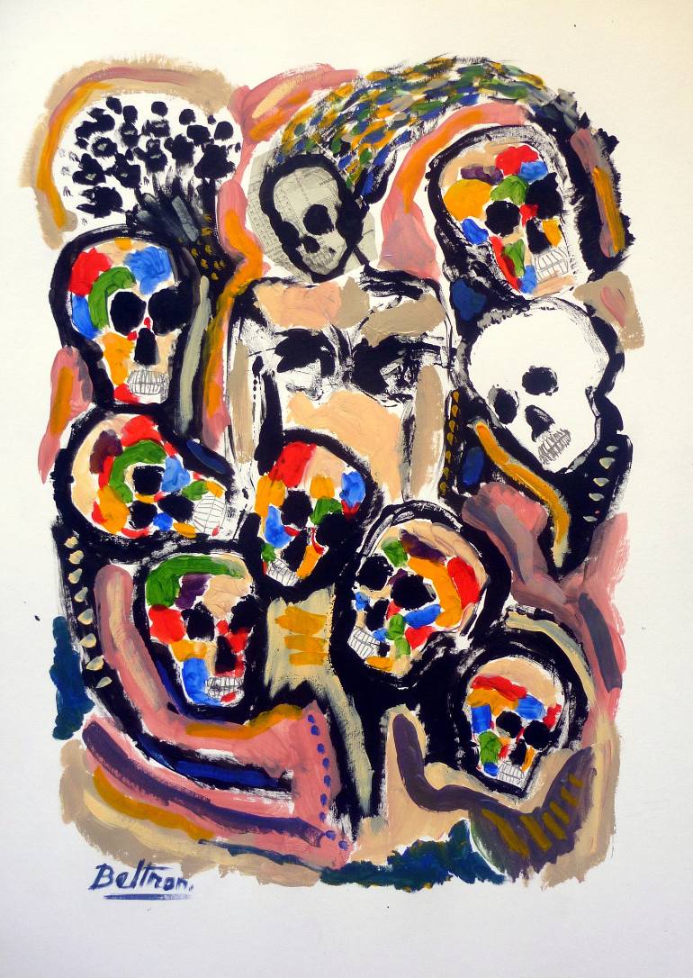 770x1086 Saatchi Art Dia De Los Muertos Painting By Pierre Yves Beltran - Dia De Los Muertos Painting