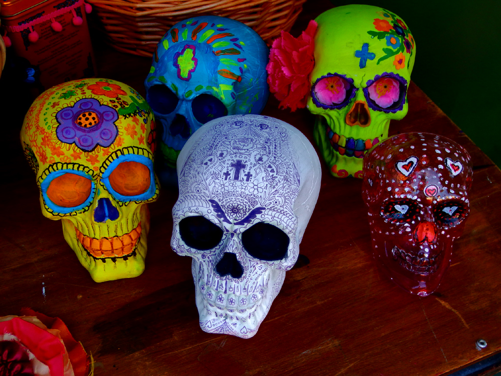 1024x768 De Los Muertos - Dia De Los Muertos Skull Painting