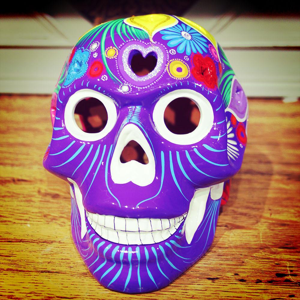 1000x1000 Mexican Skull Porcelain Hand Painted Candle Skullcalavera (Large - Dia De Los Muertos Skull Painting