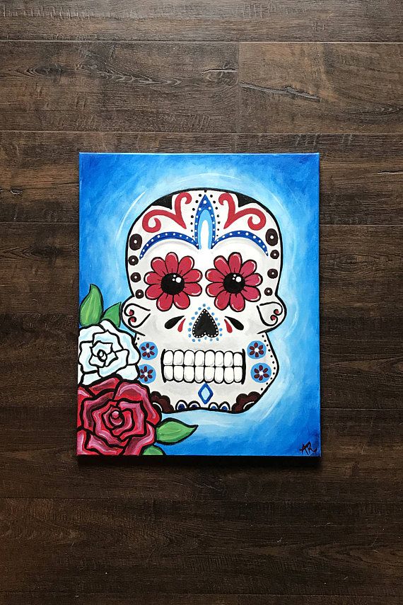 570x855 Sugar Skull Painting Sugar Skulls Dia De Los Muertos Sugar Sugar - Dia De Los Muertos Skull Painting