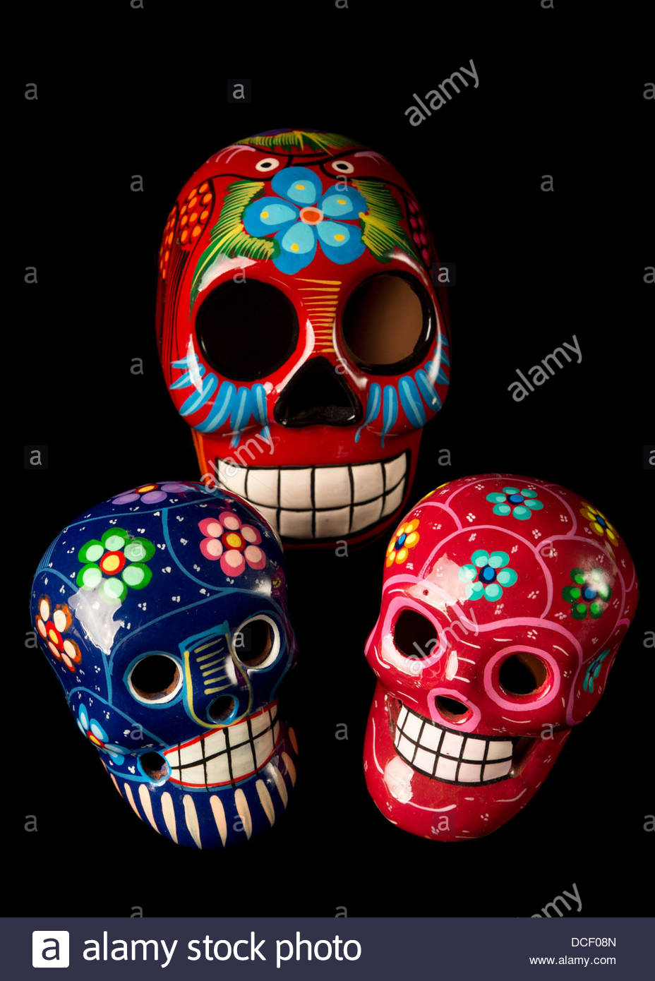 928x1390 Colorful Painted Day Of The Dead (Dia De Los Muertos) Skulls - Dia De Los Muertos Skull Painting