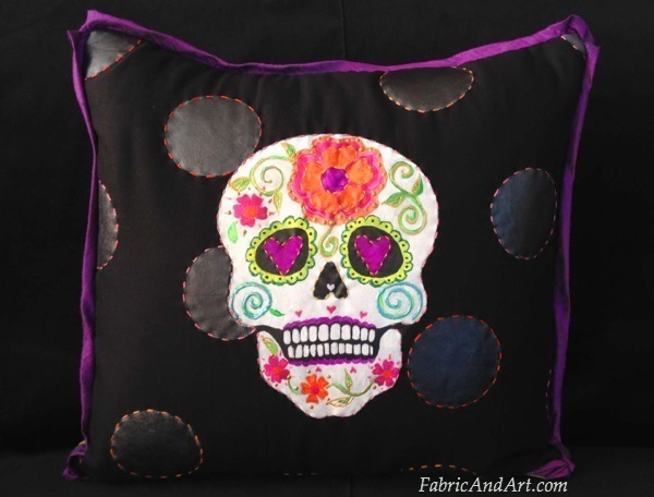 600x456 Day Of The Dead Project, Dia De Los Muertos Sugar Skull Fabric - Dia De Los Muertos Skull Painting