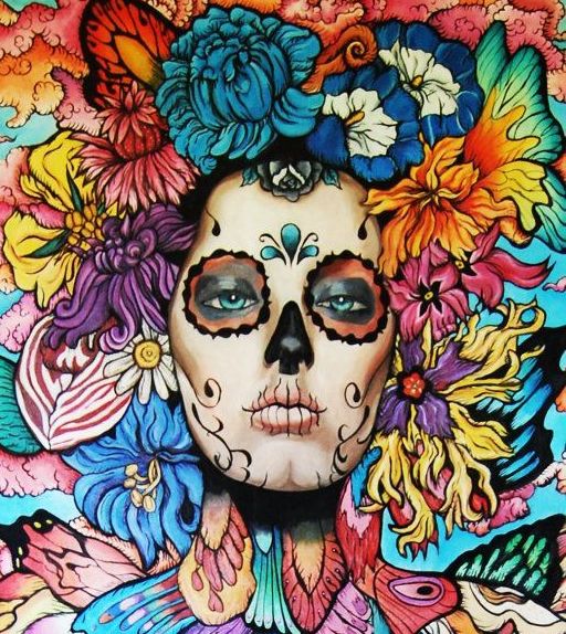 512x574 De Los Muertos (Day Of The Dead) - Dia De Muertos Painting