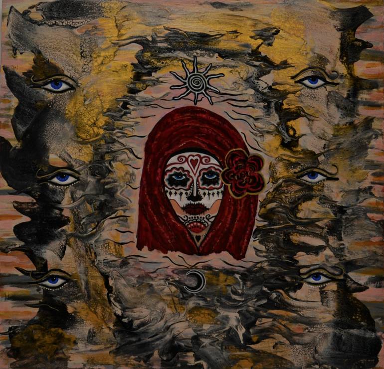 770x740 Saatchi Art Dia De Muertos Painting By Neil Mitchell - Dia De Muertos Painting