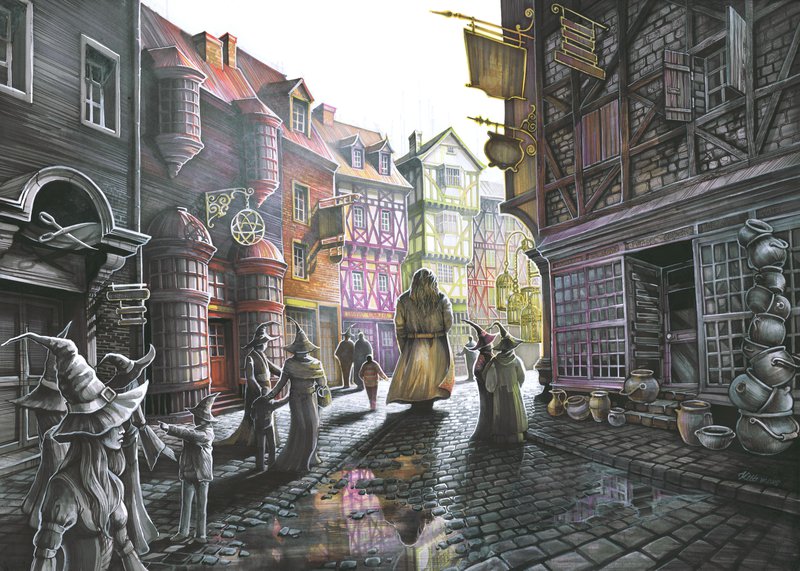 800x571 Diagon Alley By Katarzyna Kmiecik - Diagon Alley Painting