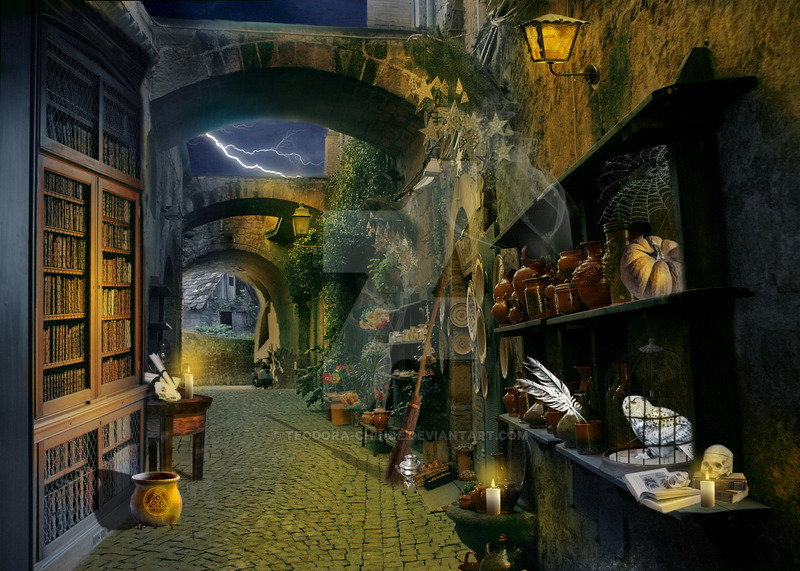 800x571 Diagon Alley By Teodora Chinde - Diagon Alley Painting