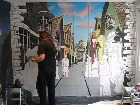 480x360 Harry Potter Diagon Alley, Painting Timelapse Pt.2 - Diagon Alley Painting