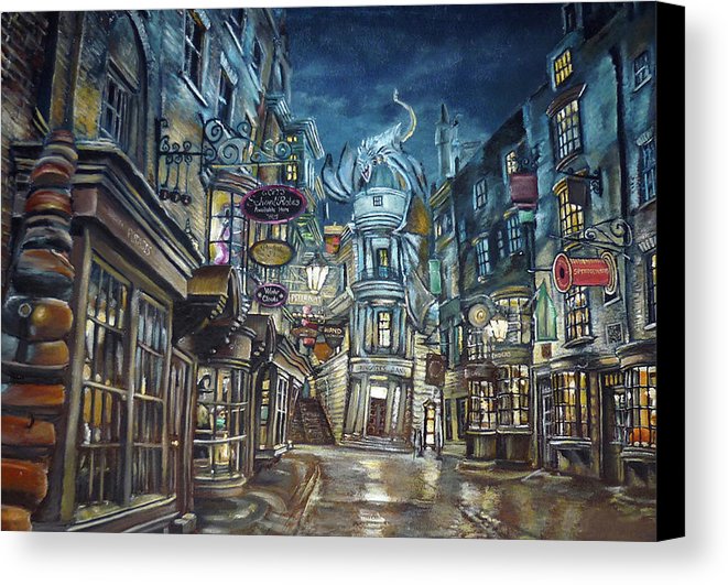 661x531 Hogwarts Diagon Alley Canvas Print Canvas Art By Midex Planet - Diagon Alley Painting