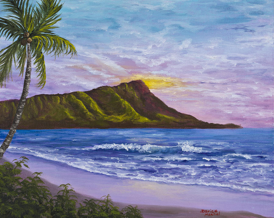 900x718 Diamond Head Painting By Darice Machel Mcguire - Diamond Head Painting
