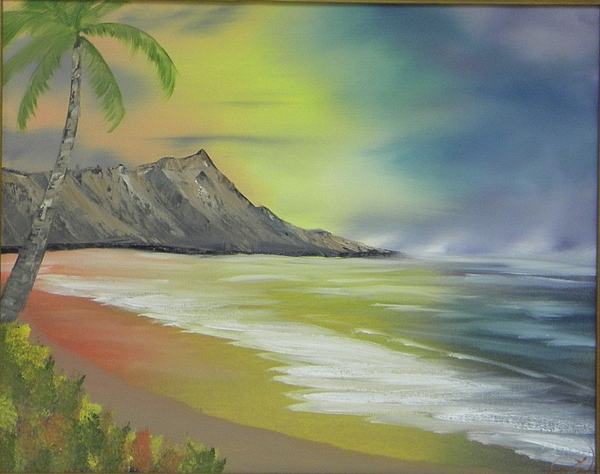 600x474 Diamond Head Painting By John Ward - Diamond Head Painting