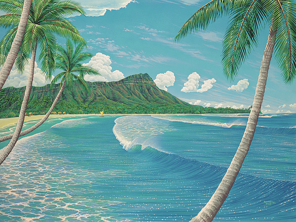 600x450 Diamond Head Painting By Richard Fields - Diamond Head Painting