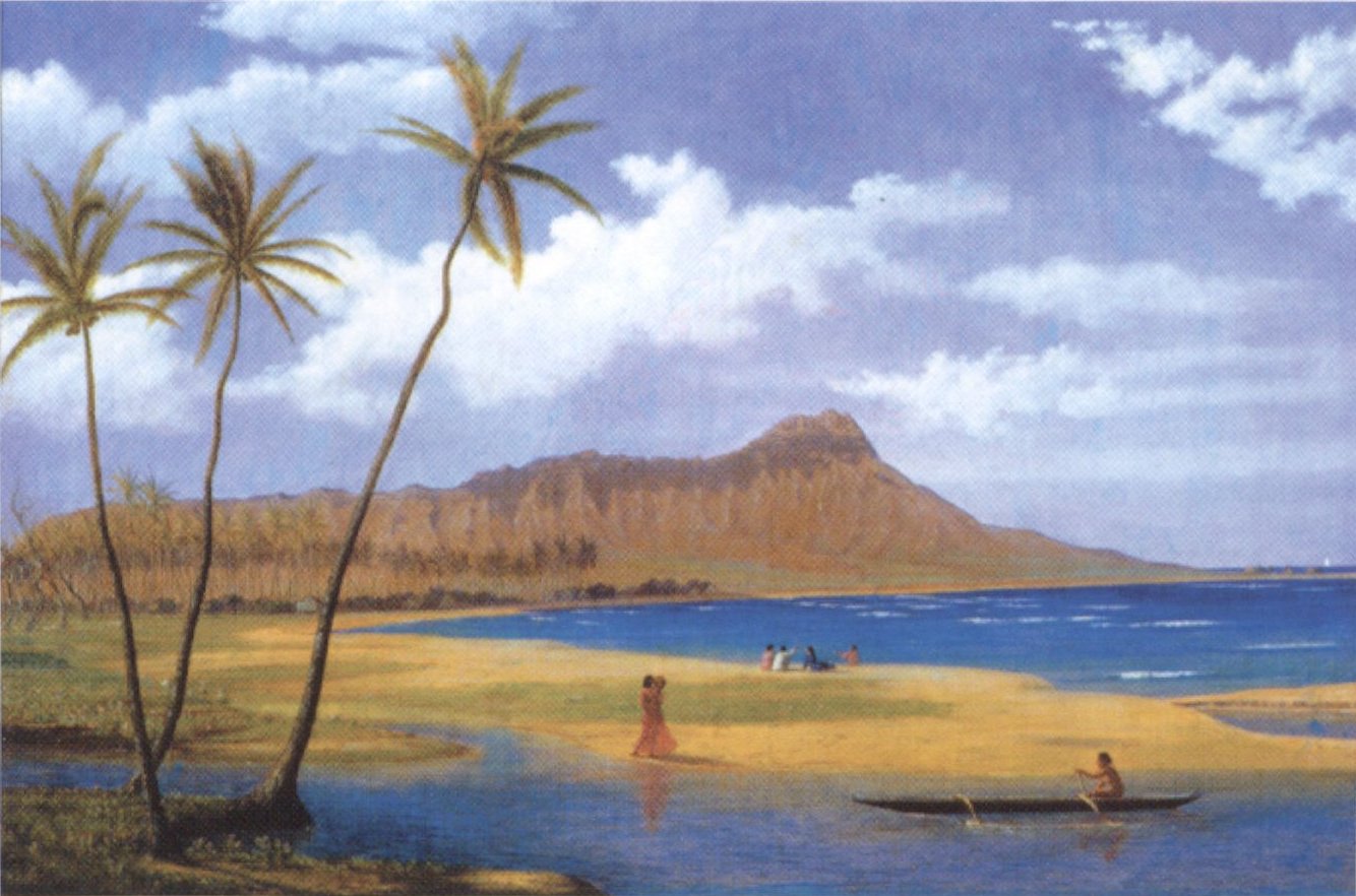 1334x882 File'Diamond Head From Waikiki', Oil On Canvas Painting By Enoch - Diamond Head Painting