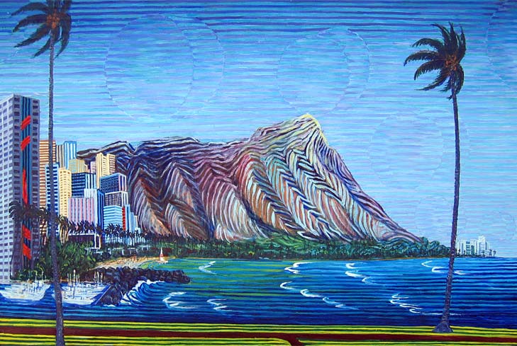 729x489 Diamondhead, Hawaii - Diamond Head Painting