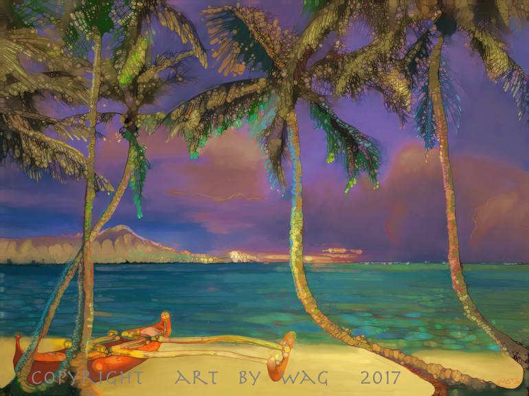 770x577 Saatchi Art Diamond Head With No Dumpster Painting By Wanda - Diamond Head Painting