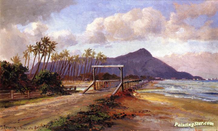 720x434 View Of Diamond Head Artwork By Charles Furneaux Oil Painting - Diamond Head Painting