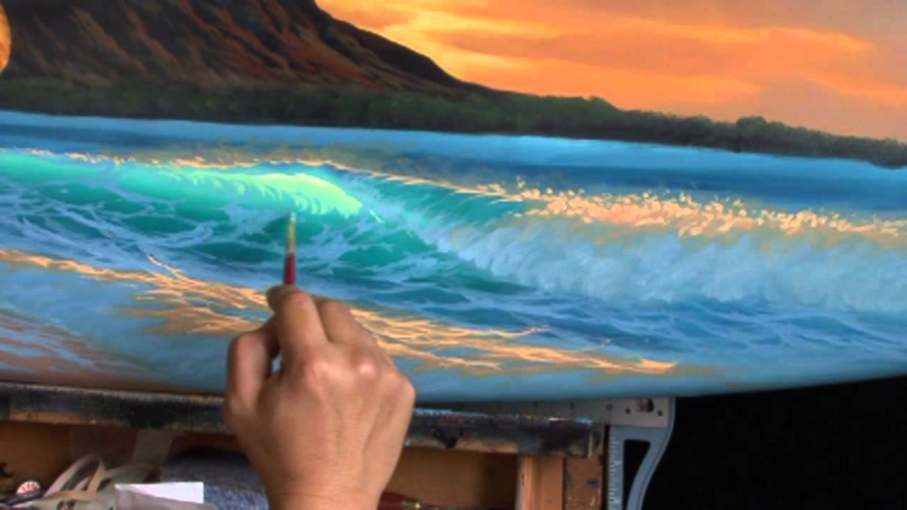 1280x720 Walfrido Painting Diamond Head Dawn Patrol - Diamond Head Painting