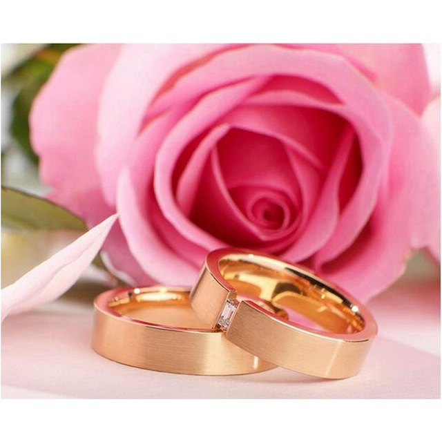 640x640 Diy Diamond Painting Cross Stitch Wedding Ring Pink Rose Picture - Diamond Ring Painting