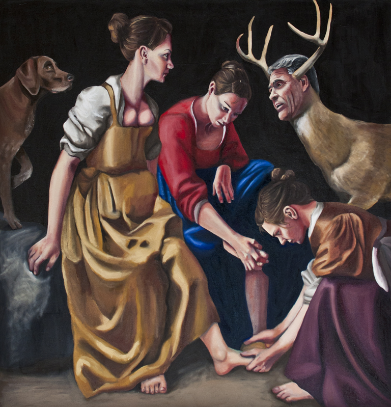 768x799 Death Beatrice Hunt - Diana And Her Companions Painting