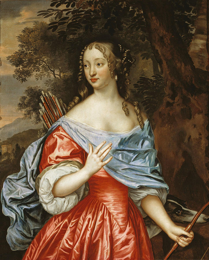 724x900 Portrait Of A Young Lady As Diana Painting By Johannes Mijtens - Diana Goddess Painting