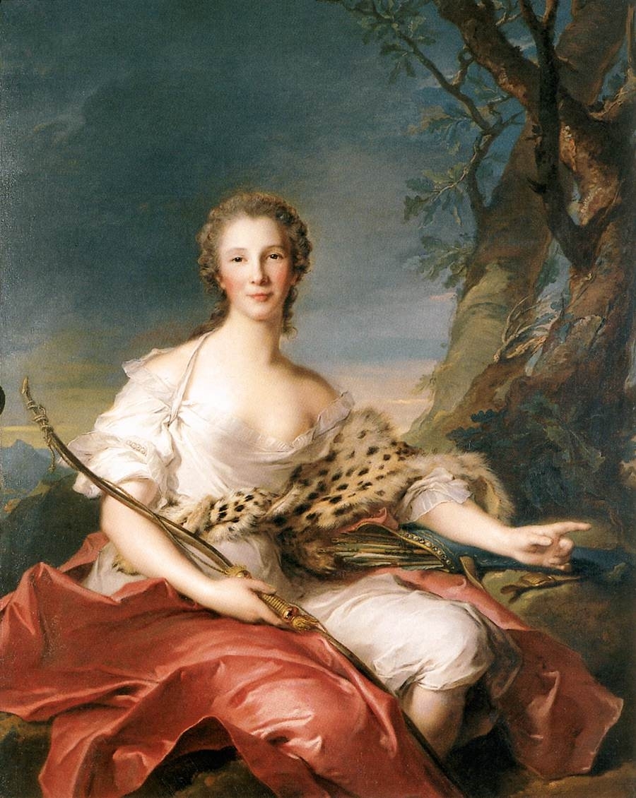900x1130 Madame Bouret As Diana Painting Jean Marc Nattier Oil Paintings - Diana Painting