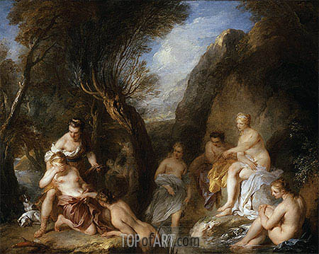 450x359 Diana And Callisto Francois Lemoyne Painting Reproduction - Diana Painting