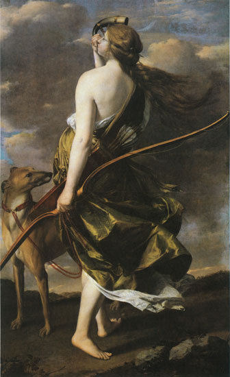336x550 Diana The Huntress, Orazio Gentileschi - Diana Painting