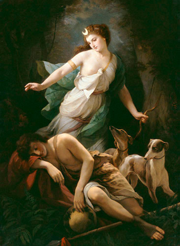 366x500 Filediana And Endymion By Johann Grund.jpg - Diana Painting