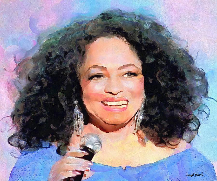 900x749 Diana Ross Painting By Wayne Pascall - Diana Ross Painting
