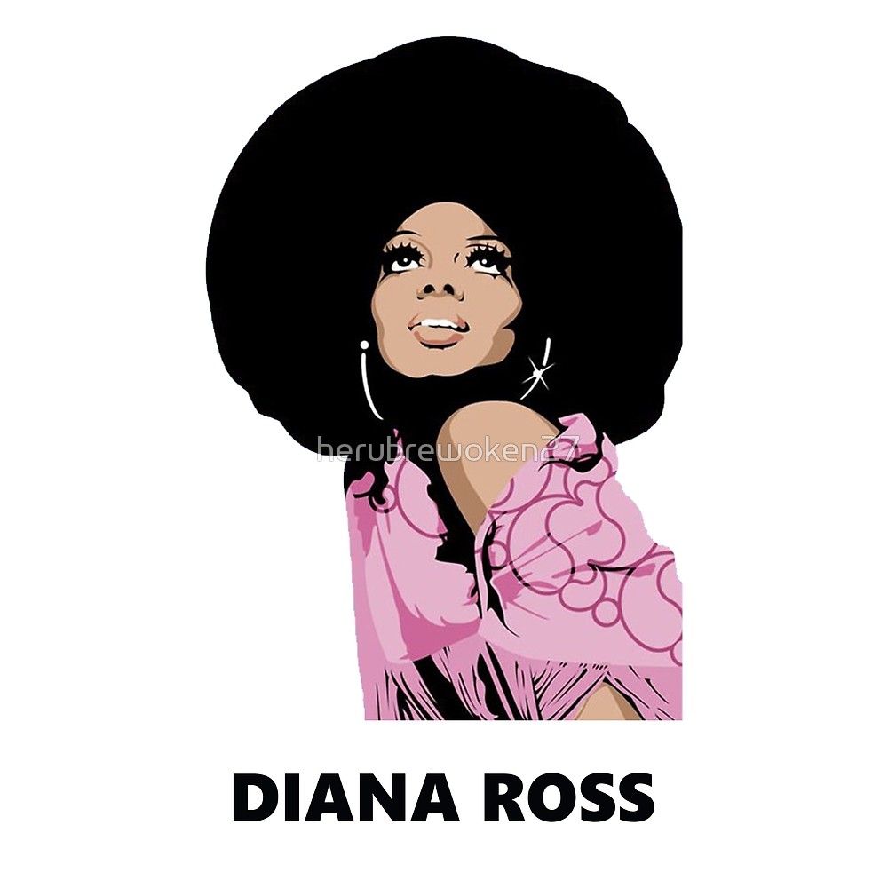 1000x1000 Diana Ross Afro Painting Art Heru By Herubrewoken27 Redbubble - Diana Ross Painting
