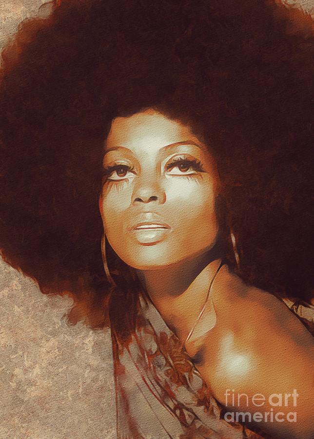 644x900 Diana Ross, Music Legend Painting By Mary Bassett - Diana Ross Painting