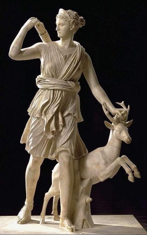 500x798 Beautiful Virgin Goddess Artemis In Art - Diana The Huntress Painting