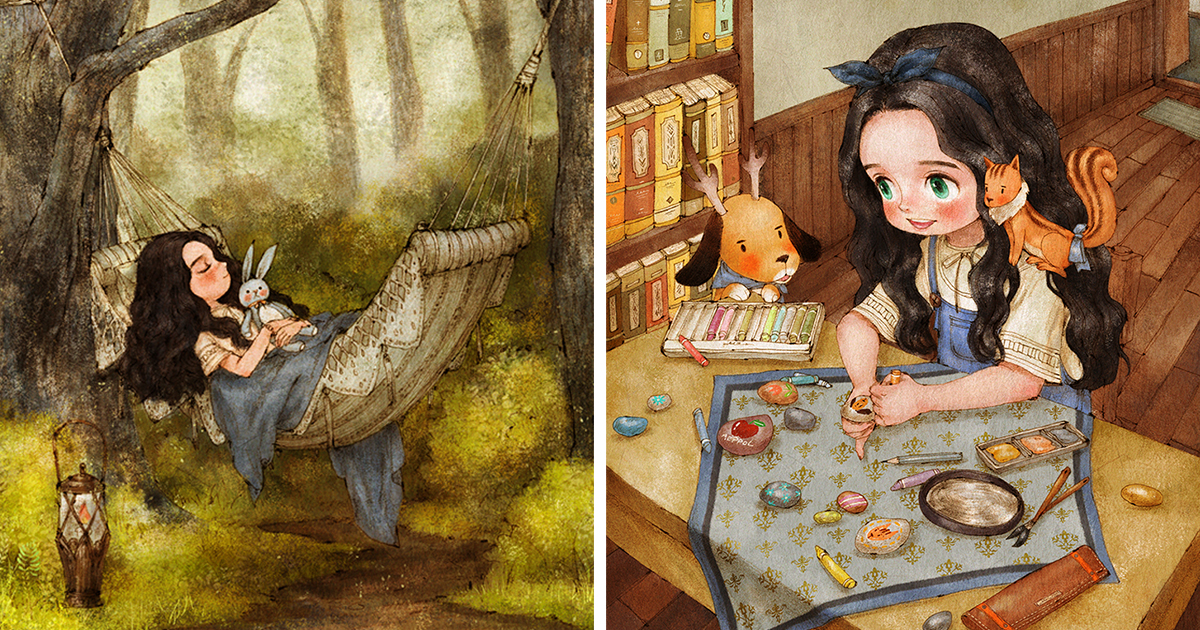 1200x630 The Diary Of A Forest Girl Bored Panda - Diary Painting