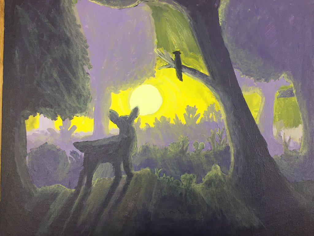 1024x768 Dichromatic Landscape By Azunicatto - Dichromatic Painting