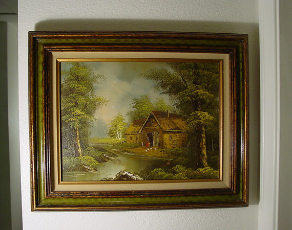 570x450 Items Similar To Americana Oil Painting By Artist L. Dickens On Etsy - Dickens Painting