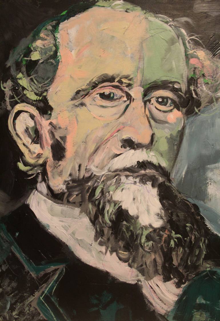 770x1123 Saatchi Art Charles Dickens Painting By Ken Vrana - Dickens Painting