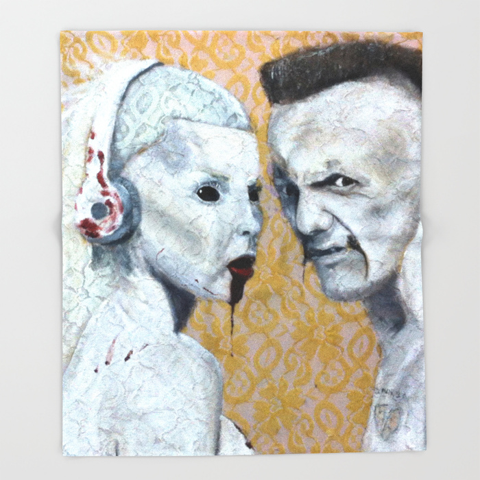 700x700 Negative Space Amp Aged Lace (Die Antwoord) Throw Blanket By - Die Antwoord Painting
