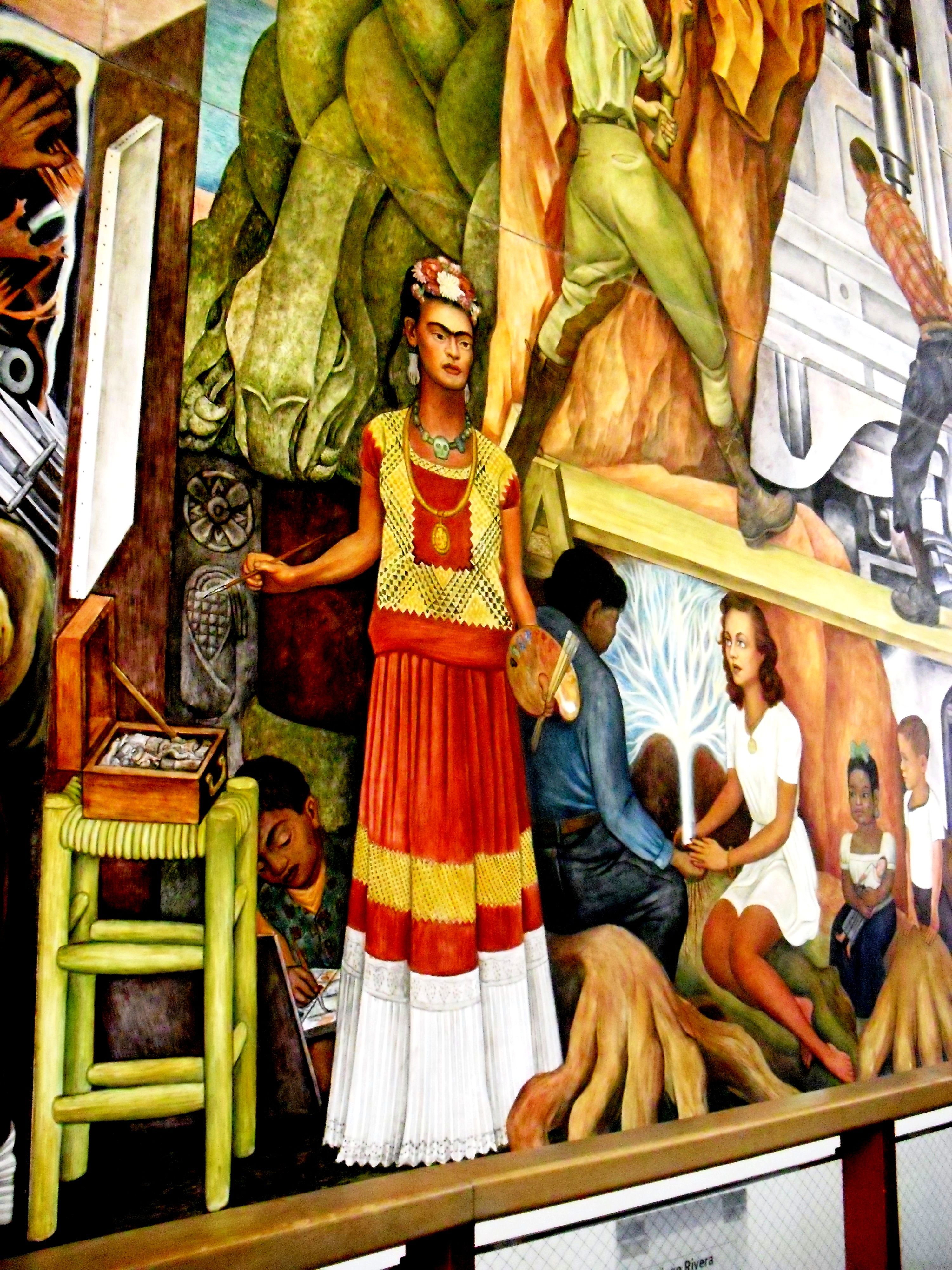 3000x4000 Frida Kahlo In A Mural Painted By Diego Rivera, San Francisco City - Diego Painting