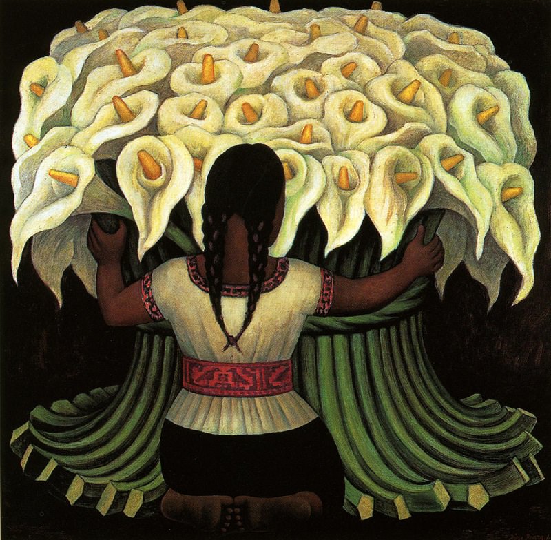 800x784 The Flower Seller By Diego Rivera - Diego Painting