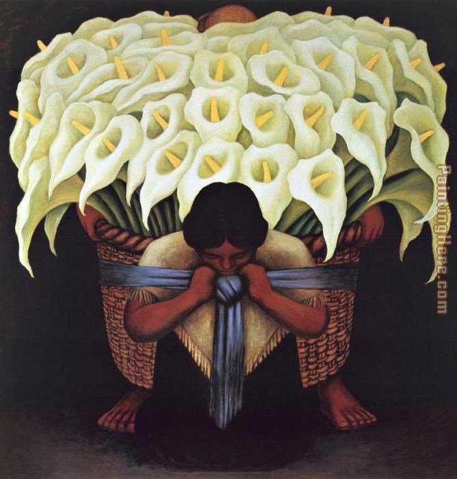 668x700 Diego Rivera Flower Carrier Painting Anysize 50% Off - Diego Painting