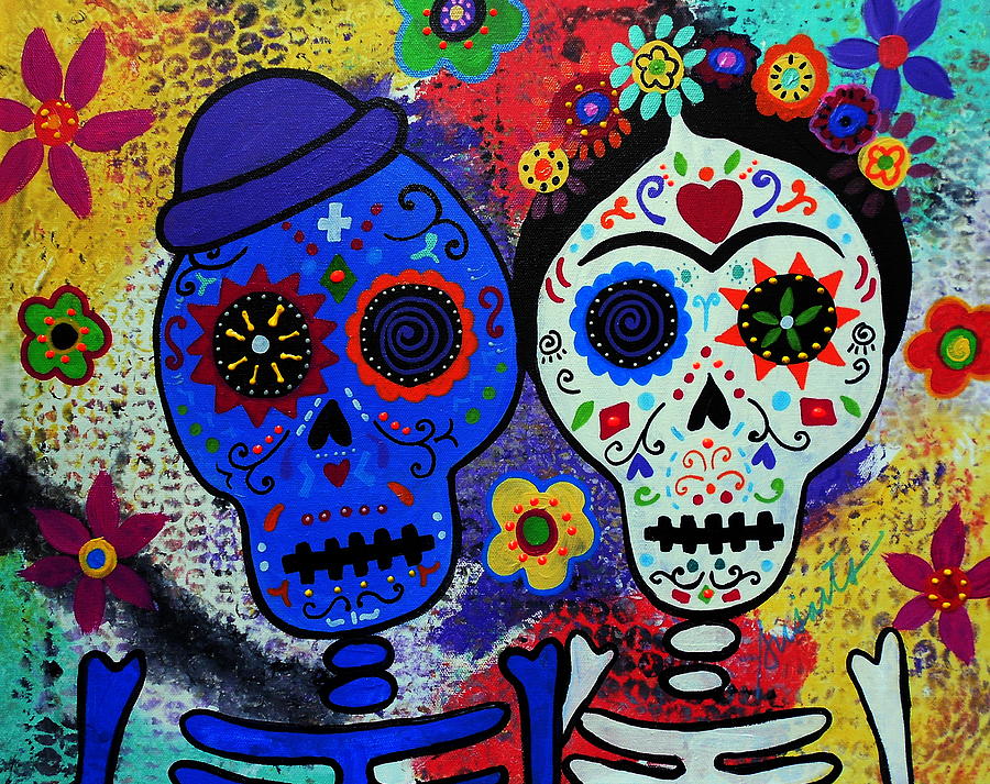 900x713 Diego Rivera And Frida Kahlo Dia De Los Muertos Painting By - Diego Rivera Dia De Los Muertos Painting
