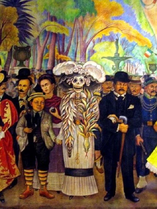 500x666 Day Of The Dead In Mexico - Diego Rivera Dia De Los Muertos Painting