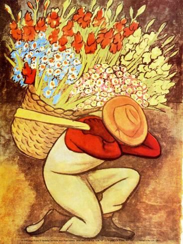 367x488 El Vendedora De Flores Poster By Diego Rivera - Diego Rivera Painting