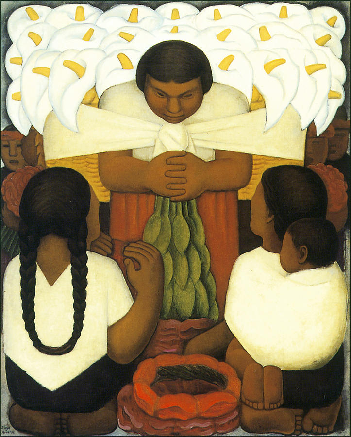723x900 Flower Day Painting By Diego Rivera - Diego Rivera Painting