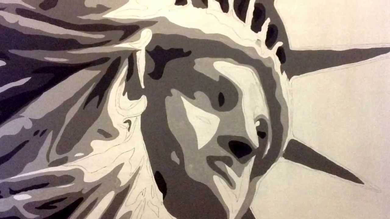 1280x720 Statue Of Liberty Speed Painting By Red Diesel - Diesel Painting