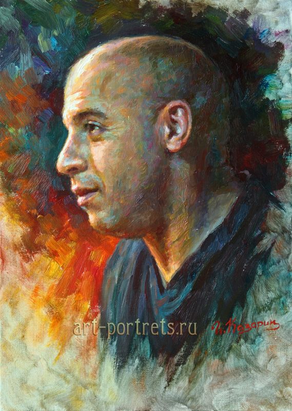 569x800 Vin Diesel Painting Portrait. Artwork By Igor Kazarin. Oil - Diesel Painting