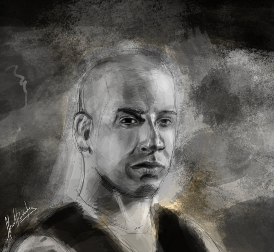 932x856 Vin Diesel Painting By Allkings - Diesel Painting